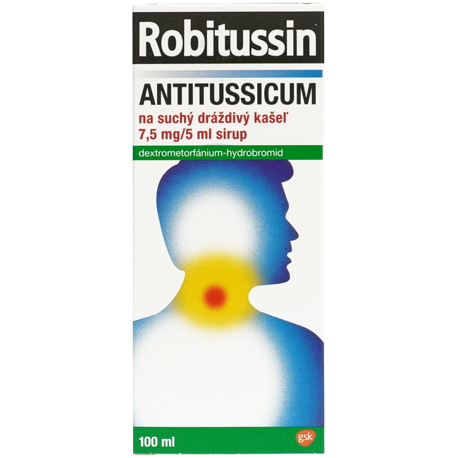 ROBITUSSIN ANTITUSSICUM NA SUCH� DR��DIV� KA�EL 7,5MG/5ML SIR 100ML