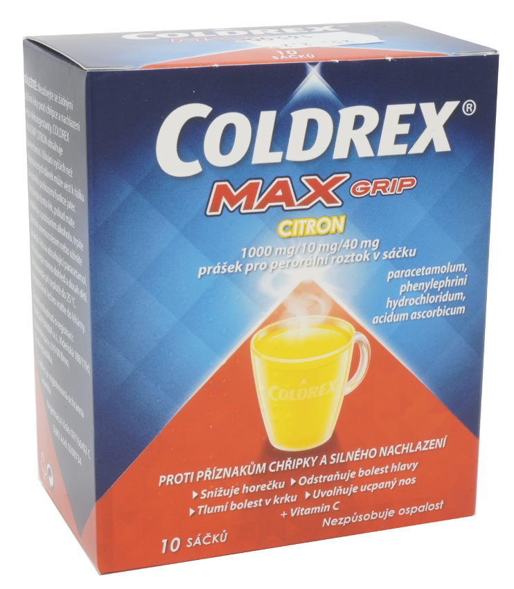 COLDREX MAXGRIP CITRON 1000MG/10MG/40MG POR PLV SOL SCC 10 II